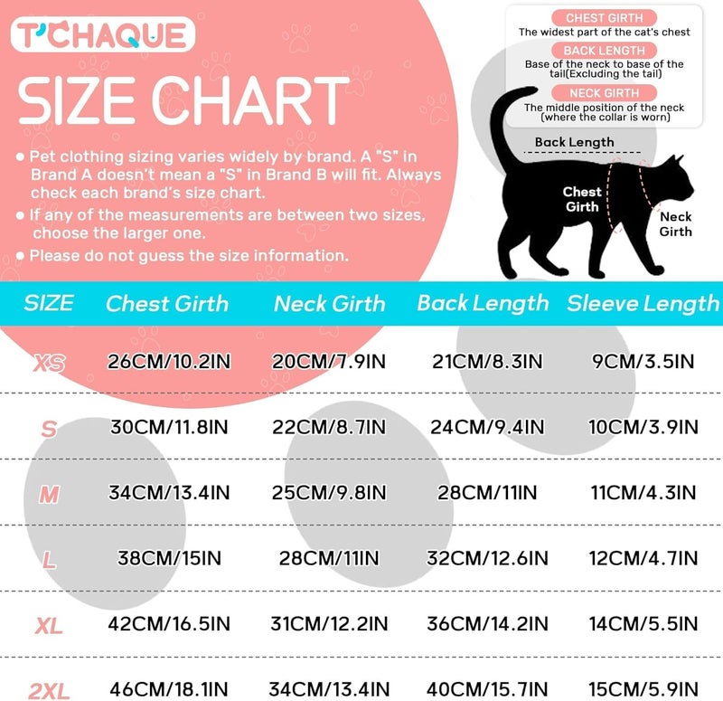 T'CHAQUE Sticky Hair Cat Onesie - Soft Long Sleeve Cat Pajamas, Anti-Shedding,Surgery Recovery Suit, Wound Protection & Preventing Licking, Kitten Sweaters for Male Female, Blue-XS - Image 4